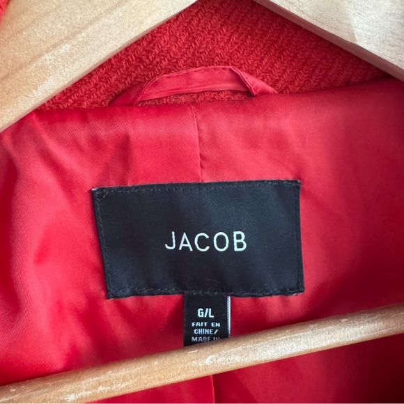 Jacob Women's Bold Scarlet Pea Coat - Picture 11 of 13